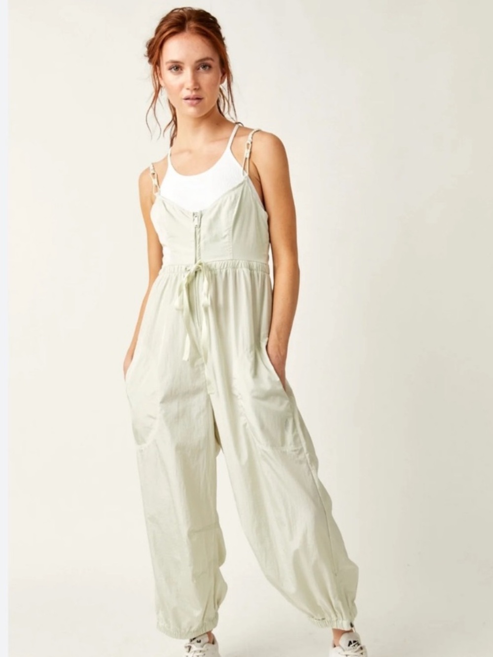 Immaculate FP Movement Free People Down To Earth Jumpsuit Summer Mist Small S/P - Picture 2 of 16